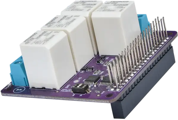 qRecon: Raspberry Pi Relay HAT - 4 relay, selectable GPIO & Active H/L